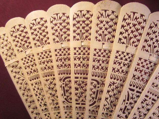 Ladies Oriental Carved Fan 1905 Ladies Oriental Carved Fan 1905