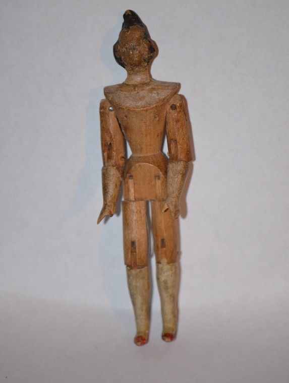 Antique Miniature Doll Wood Jointed Grodnertal Tuck Comb Doll House