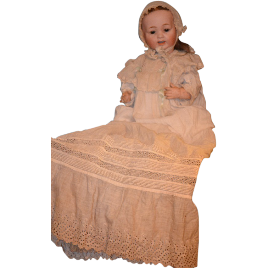 Antique Doll Bisque Morimura Brothers In Christening Gown Antique Doll Bisque Morimura Brothers In Christening Gown