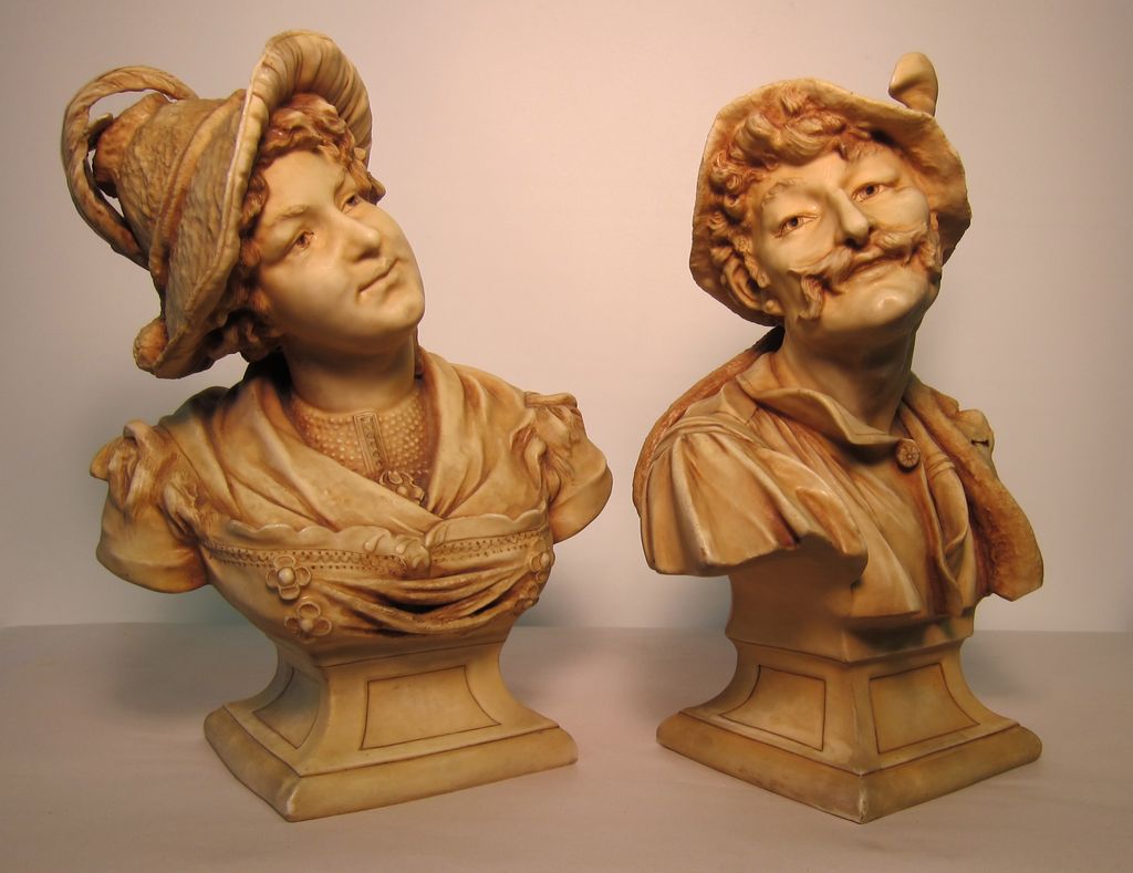 A pair of porcelain busts A pair of porcelain busts