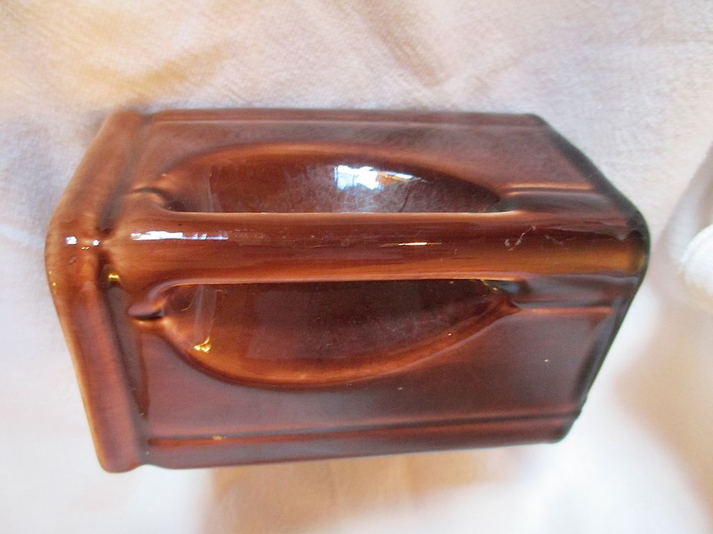 CUNARD LINE Brown Cube 4 1/2" Pitcher, circa 1950 CUNARD LINE Brown Cube 4 1/2" Pitcher, circa 1950