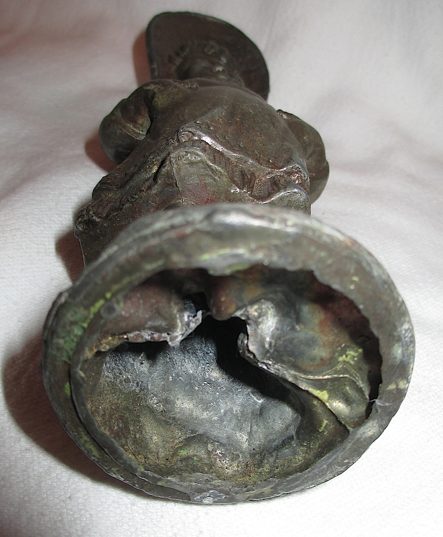 Spelter Clock Topper-Girl Wearing Bonnet Spelter Clock Topper-Girl Wearing Bonnet