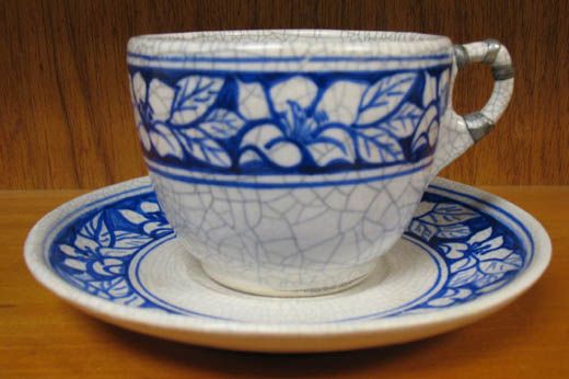 Vintage Dedham Pottery Azalea Cup and Saucer Vintage Dedham Pottery Azalea Cup and Saucer