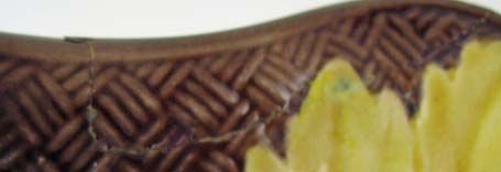 Vintage Majolica Compote, Colorful Leaf Design Vintage Majolica Compote, Colorful Leaf Design