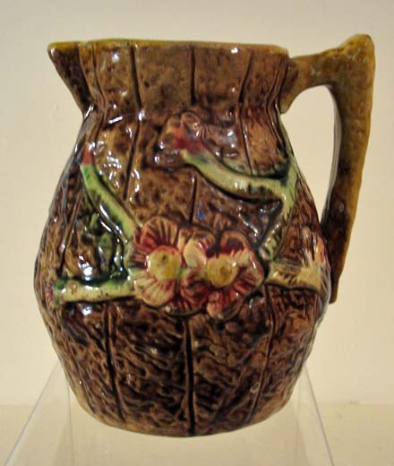 Vintage Majolica Pitcher with Floral Design Vintage Majolica Pitcher with Floral Design