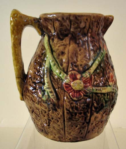 Vintage Majolica Pitcher with Floral Design Vintage Majolica Pitcher with Floral Design