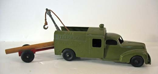 Vintage Hubley Bell Telephone Truck, Pole and Pole Carrier Vintage Hubley Bell Telephone Truck, Pole and Pole Carrier