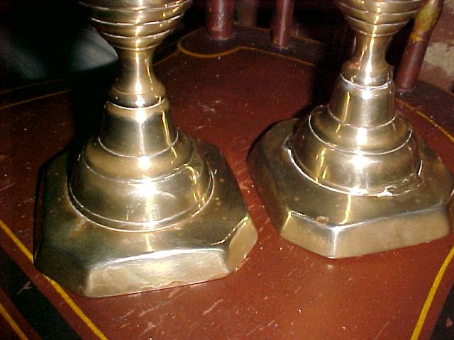 Brass "Beehive" Candlesticks (pr.) Pushups C. 1850 Brass "Beehive" Candlesticks (pr.) Pushups C. 1850
