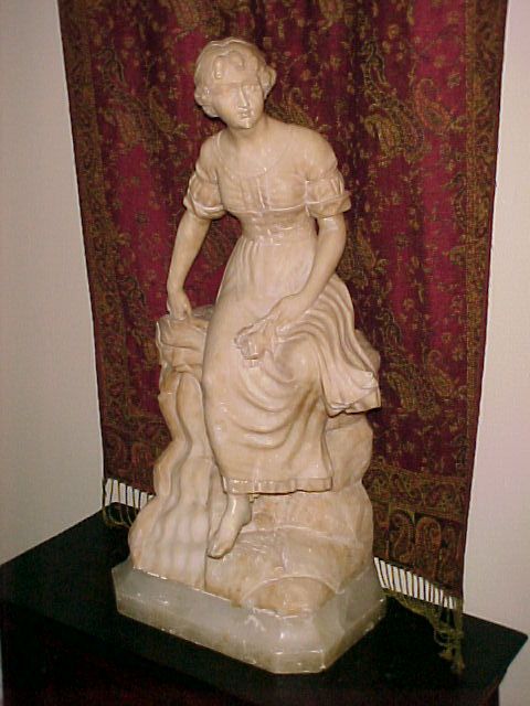 Marble Statue Young Woman Fountain, Signed G. Mascagni, C.1890 Marble Statue Young Woman Fountain, Signed G. Mascagni, C.1890