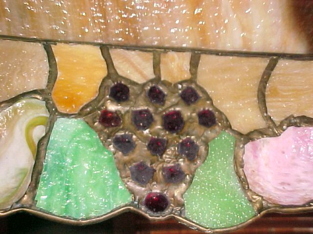 Antique Hanging Leaded/Slag Stained-Glass Lamp C.1880 Antique Hanging Leaded/Slag Stained-Glass Lamp C.1880