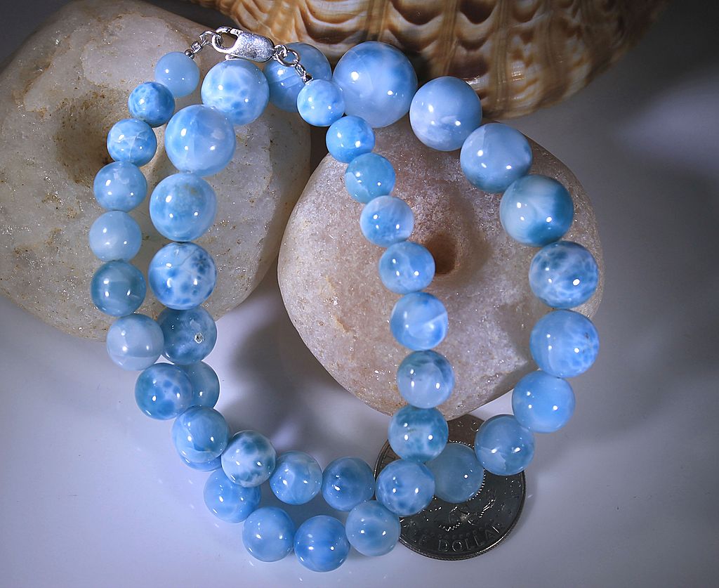 Genuine high quality AAA larimar beads necklace Genuine high quality AAA larimar beads necklace