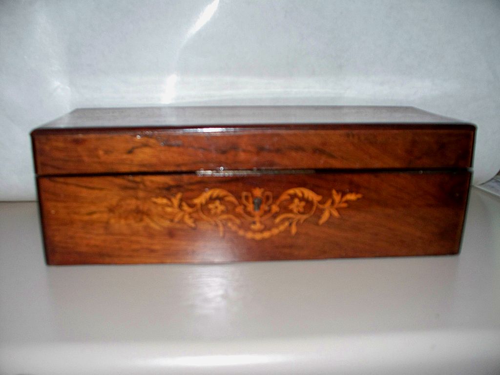 Antique French Glove/Gants Box Kingswood & Marquetry ca 1880 Antique French Glove/Gants Box Kingswood & Marquetry ca 1880
