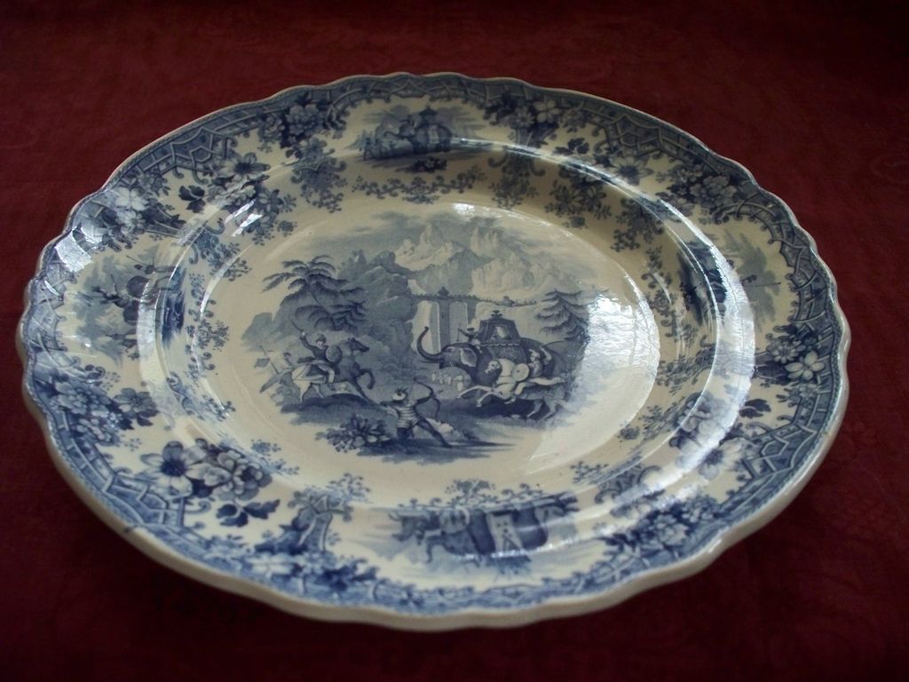 Antique Staffordshire Historical Pearlware Plate "Hannibal Crossing the Alps" circa 1825 Antique Staffordshire Historical Pearlware Plate "Hannibal Crossing the Alps" circa 1825