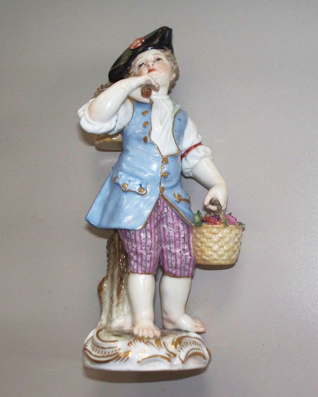 Meissen Boy with Baskets 19th century Figurine Meissen Boy with Baskets 19th century Figurine