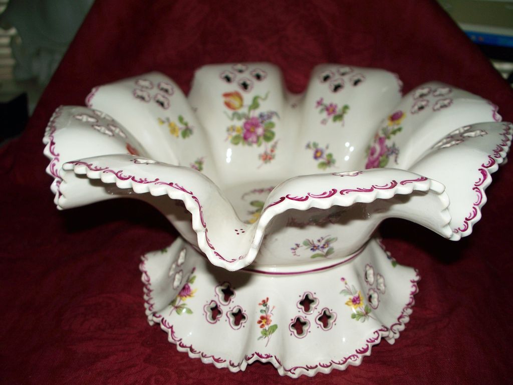 Beautiful Antique Lille French Faience Center-Bowl H.P. roses & tulips c.1767 Beautiful Antique Lille French Faience Center-Bowl H.P. roses & tulips c.1767