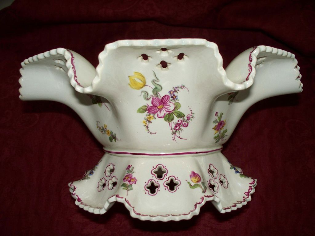 Beautiful Antique Lille French Faience Center-Bowl H.P. roses & tulips c.1767 Beautiful Antique Lille French Faience Center-Bowl H.P. roses & tulips c.1767
