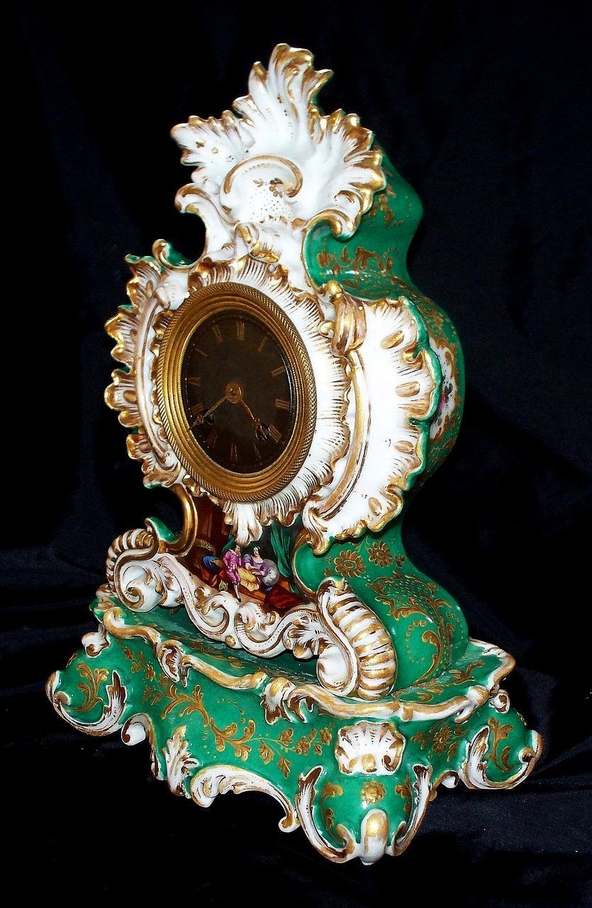 Antique French Jacob Petit Louis VX Clock Lovers circa 1840 Signed Antique French Jacob Petit Louis VX Clock Lovers circa 1840 Signed