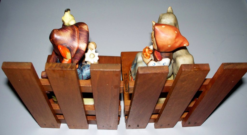 Pair; Vintage Hummel Book-Ends "Good Friends" & "She Loves Me, She Loves Me Not" Pair; Vintage Hummel Book-Ends "Good Friends" & "She Loves Me, She Loves Me Not"