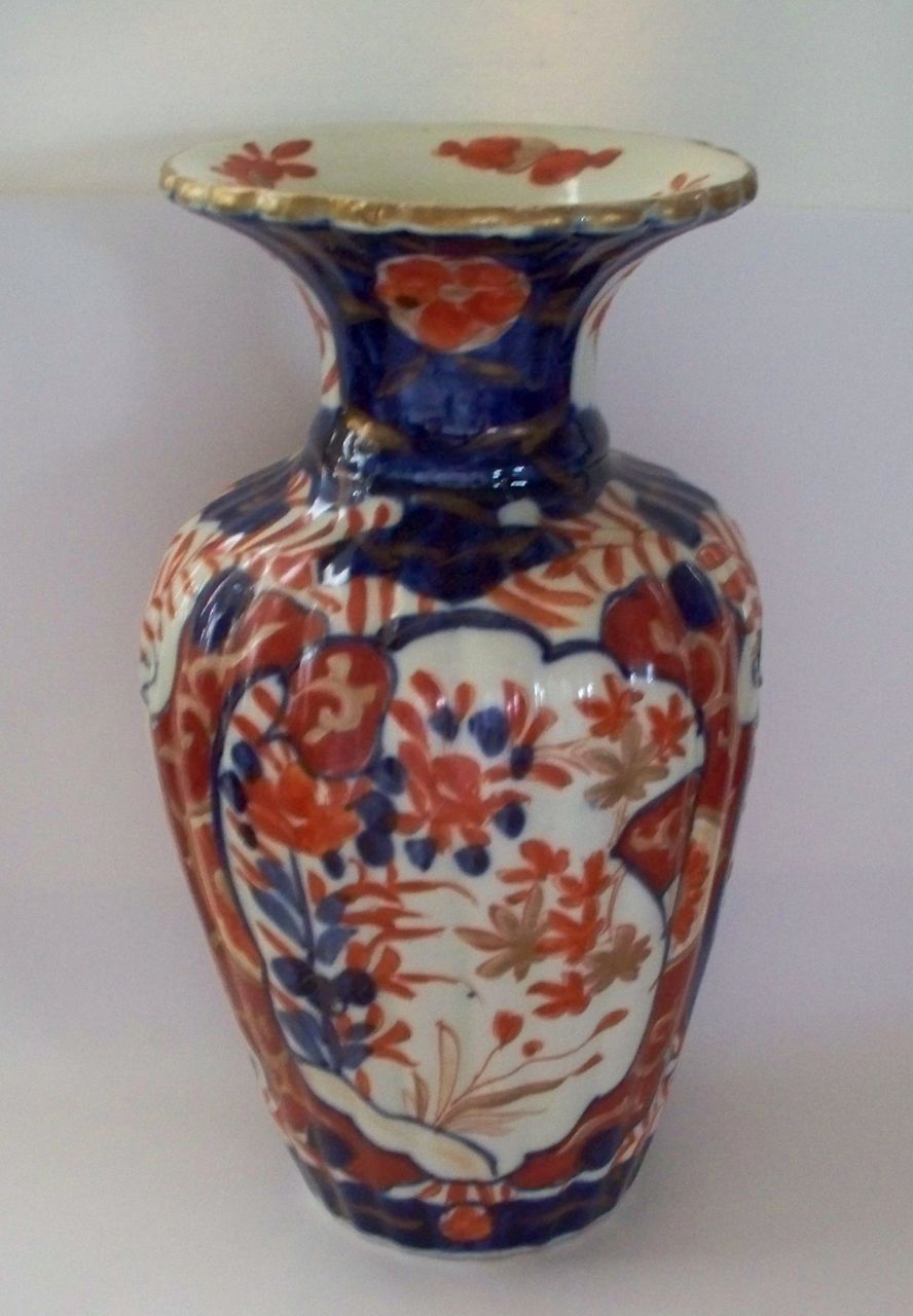 Antique Japanese Imari Fluted Lobbed Vase ca.1890 from antiquecharm on Ruby Lane