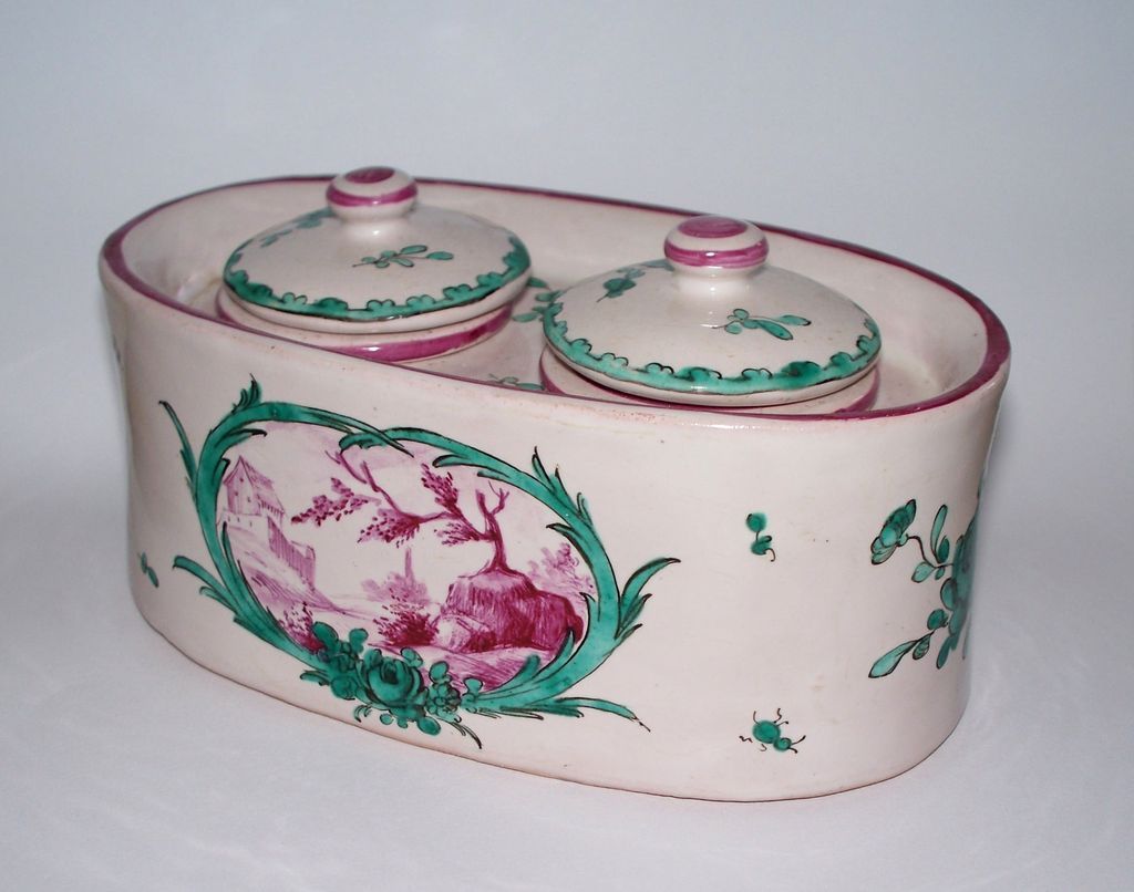 Antique French Faience "Sceaux" Inkwell circa 1776 Antique French Faience "Sceaux" Inkwell circa 1776