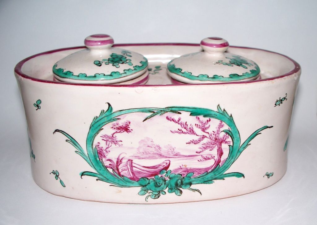 Antique French Faience "Sceaux" Inkwell circa 1776 Antique French Faience "Sceaux" Inkwell circa 1776