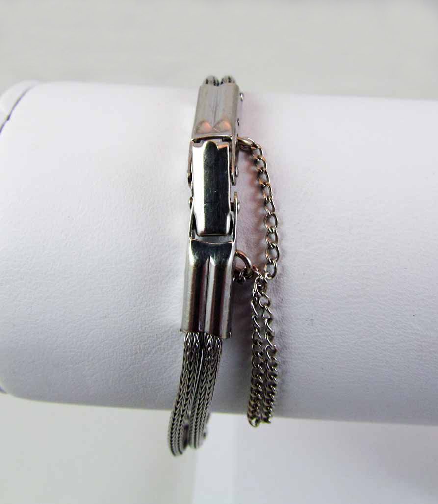 Vintage c.1930's BENRUS Solid 14k White Gold Womens Watch with Four Diamonds Vintage c.1930's BENRUS Solid 14k White Gold Womens Watch with Four Diamonds
