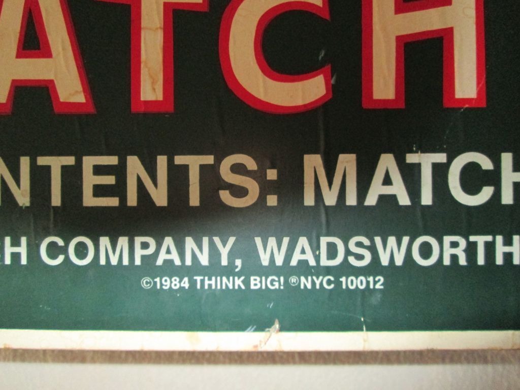 Rare,Huge Think Big! Match Box Rare,Huge Think Big! Match Box