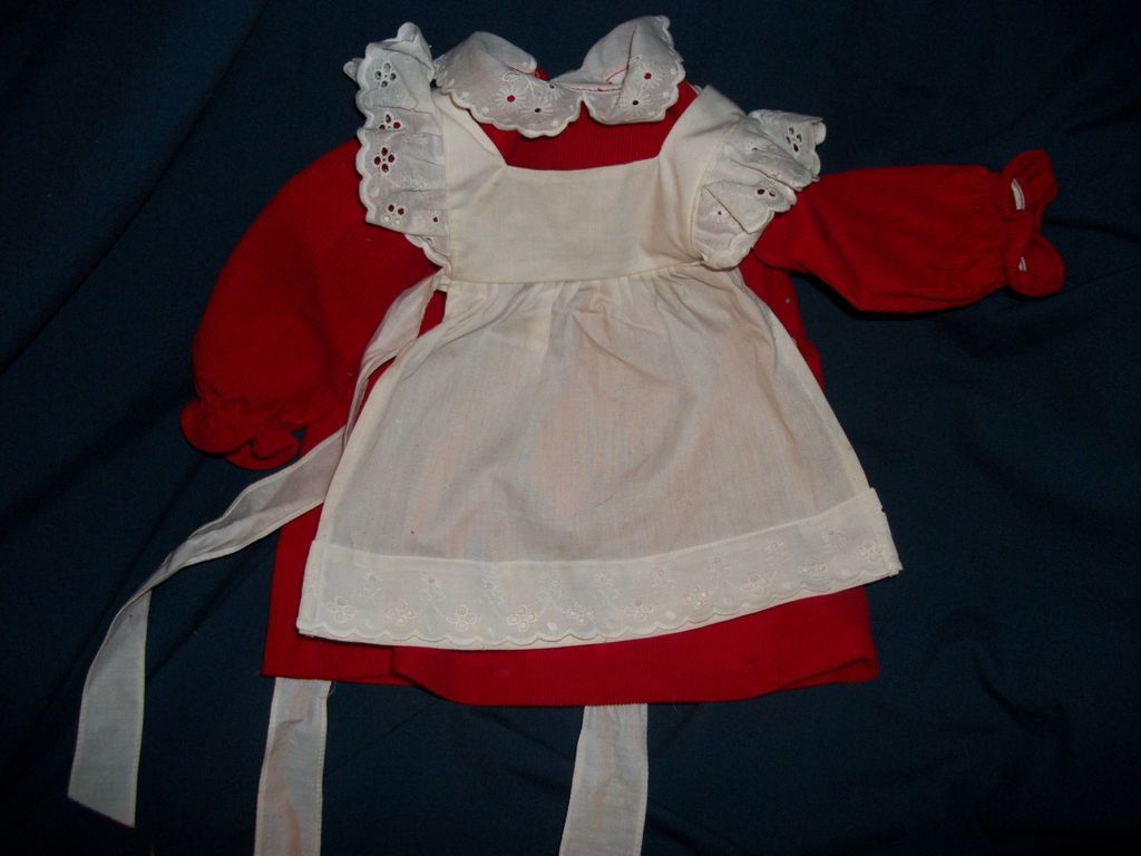 Lovely Vintage Pinafore & Red Corduroy Dress for Saucy Alexander Large Walker Dolls Free P&I US Buyers Lovely Vintage Pinafore & Red Corduroy Dress for Saucy Alexander Large Walker Dolls Free P&I US Buyers