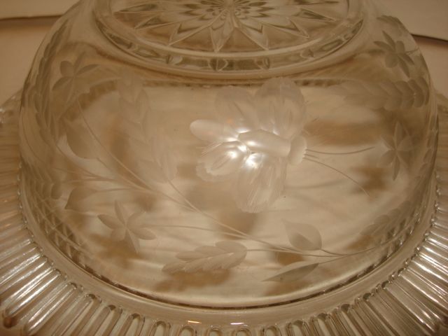Pairpoint Butterflies Cut Glass Bowl w/Reticulated Flat Rim Pairpoint Butterflies Cut Glass Bowl w/Reticulated Flat Rim