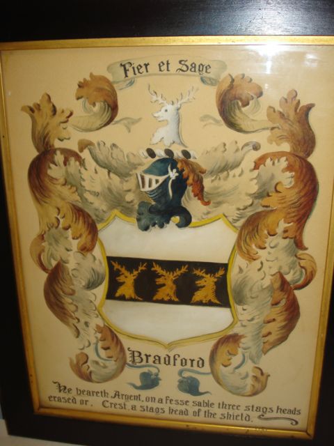 BRADFORD Family Coat of Arms Watercolor Painting - Fier et Sage BRADFORD Family Coat of Arms Watercolor Painting - Fier et Sage
