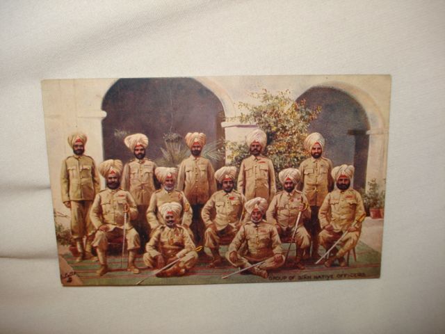 Tuck's European War, 1914 Types of Indian Army - SIKH Native Officers OILETTE POSTCARD 8733 - Vintage Tuck's European War, 1914 Types of Indian Army - SIKH Native Officers OILETTE POSTCARD 8733 - Vintage