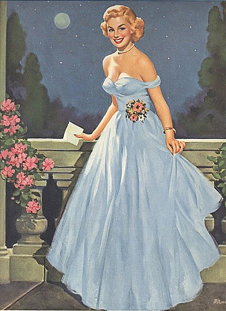 Queen of the Prom Edward D'Ancona Lithograph Glamour Pinup Calendar Top Print Queen of the Prom Edward D'Ancona Lithograph Glamour Pinup Calendar Top Print