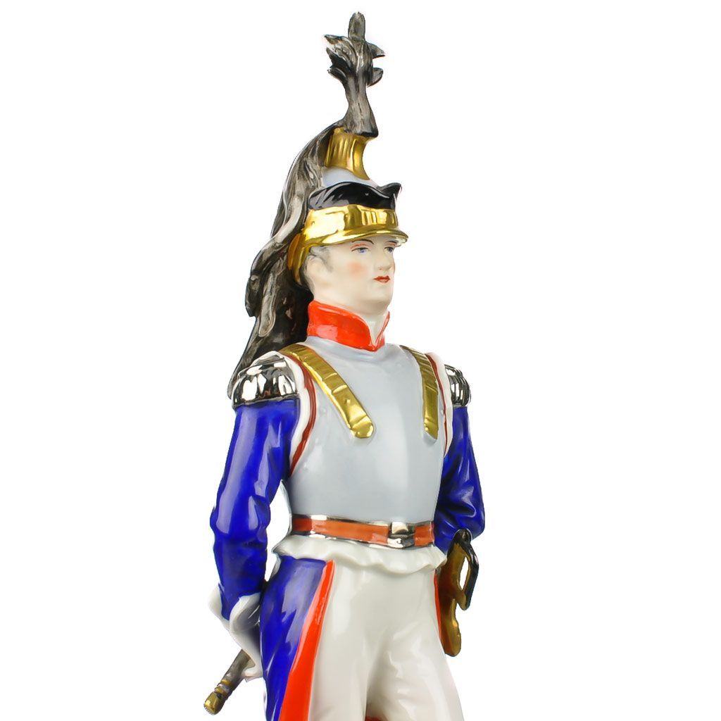 Frankenthal Wessel Porcelain Napoleonic Military Figure Hand Painted - French Cuirassier Officer Frankenthal Wessel Porcelain Napoleonic Military Figure Hand Painted - French Cuirassier Officer