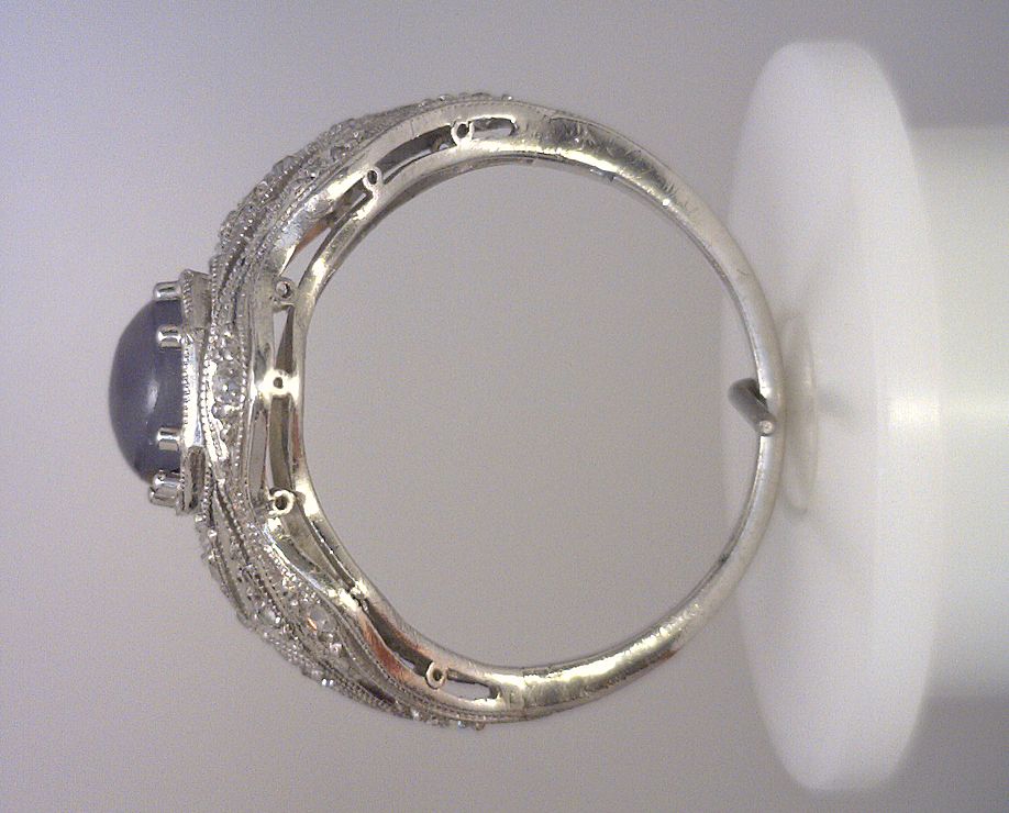 Art Deco Platinum Star Sapphire Ring Art Deco Platinum Star Sapphire Ring