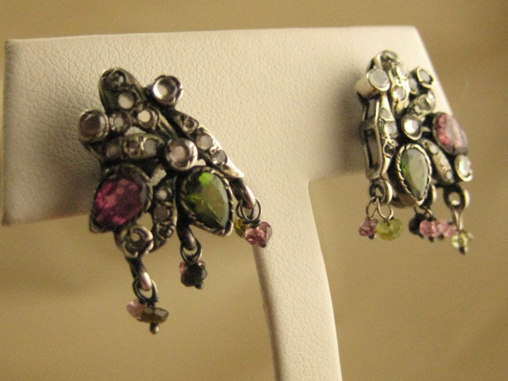 Tourmaline & Peridot Sterling Silver Post Earrings Tourmaline & Peridot Sterling Silver Post Earrings