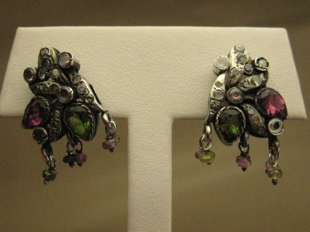 Tourmaline & Peridot Sterling Silver Post Earrings Tourmaline & Peridot Sterling Silver Post Earrings