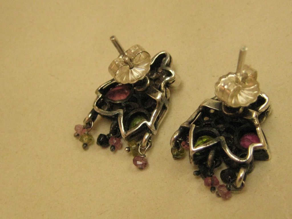Tourmaline & Peridot Sterling Silver Post Earrings Tourmaline & Peridot Sterling Silver Post Earrings
