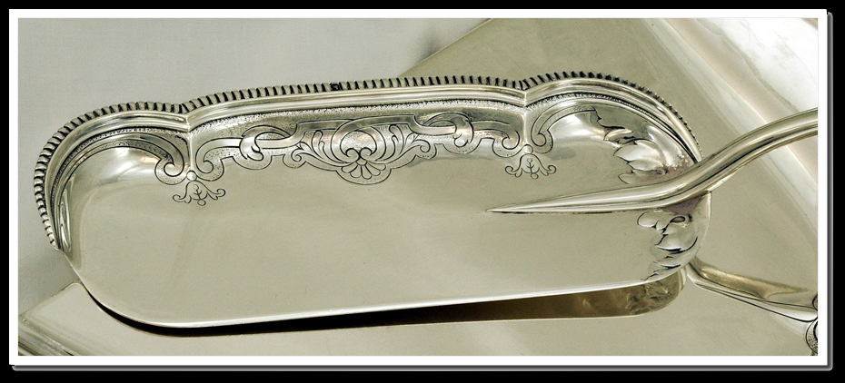 Amelie Cardeilhac: Mascaron! Pair French Sterling Silver Crumb Trays Amelie Cardeilhac: Mascaron! Pair French Sterling Silver Crumb Trays