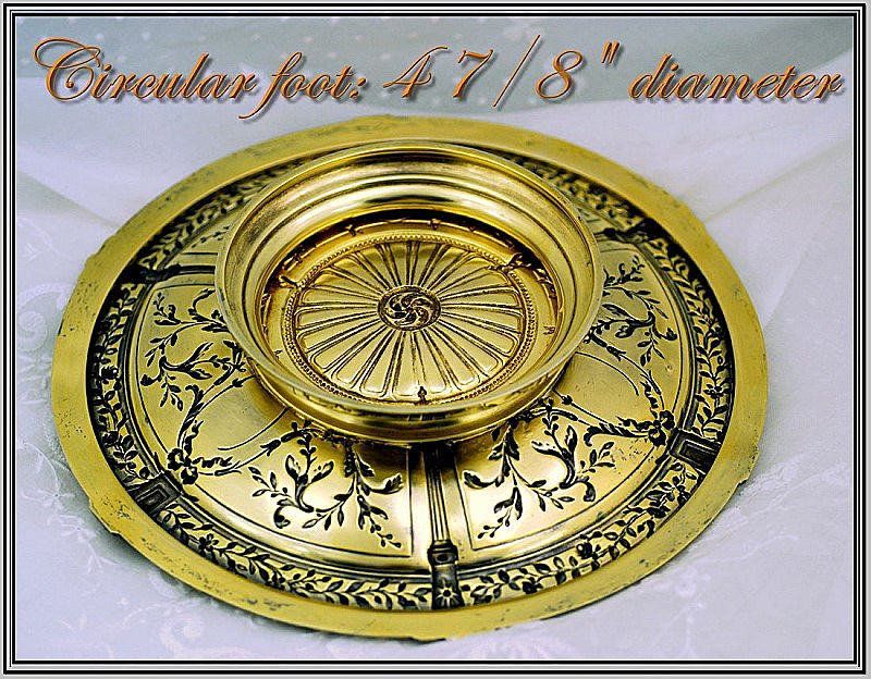 Langlois:Antique French Louis XVI Repousse Sterling Vermeil Tazza Tray Langlois:Antique French Louis XVI Repousse Sterling Vermeil Tazza Tray