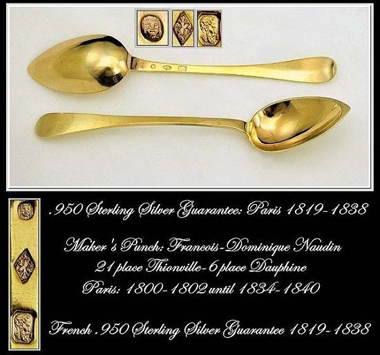 Bompart: VR Antique French Sterling & Crystal Confiturier: Swans, Dolphins: 1819-1836 Bompart: VR Antique French Sterling & Crystal Confiturier: Swans, Dolphins: 1819-1836