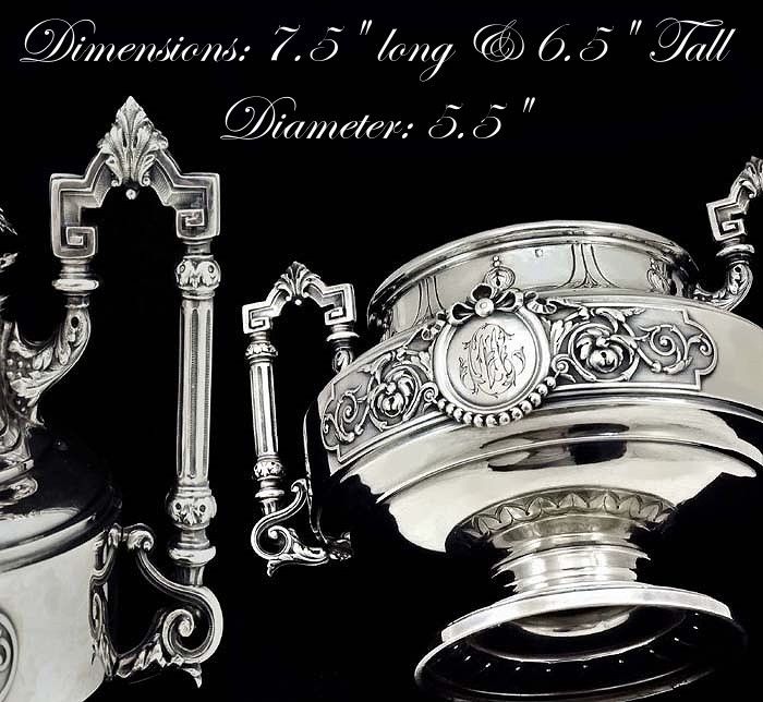 Flamand & Fils: Fine Antique Sterling Silver Sugar Bowl Lid w Baby Top Knop Flamand & Fils: Fine Antique Sterling Silver Sugar Bowl Lid w Baby Top Knop