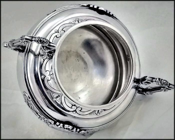 Flamand & Fils: Fine Antique Sterling Silver Sugar Bowl Lid w Baby Top Knop Flamand & Fils: Fine Antique Sterling Silver Sugar Bowl Lid w Baby Top Knop