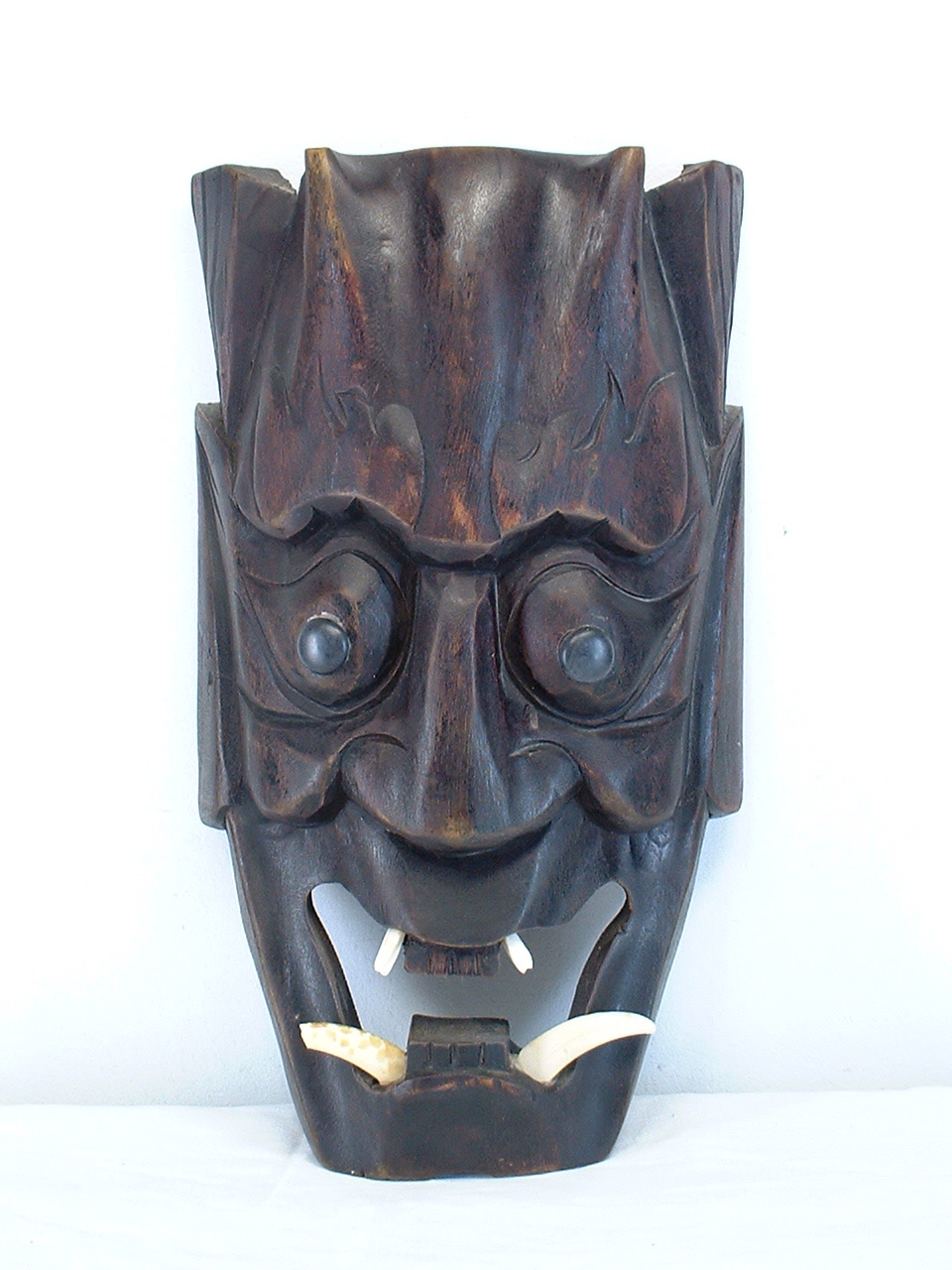 Large Vintage Demon MASK Handcarved Asian Indonesian Teak Wood Fangs Large Vintage Demon MASK Handcarved Asian Indonesian Teak Wood Fangs