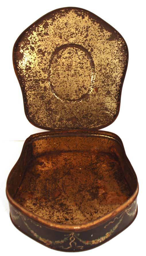 Antique French Biscuit Tin w/ Portrait Antique French Biscuit Tin w/ Portrait