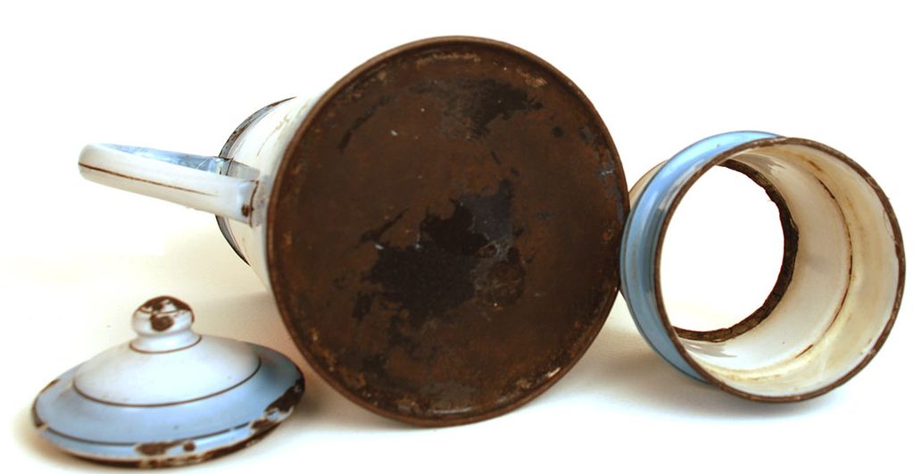 Vintage French Enamel Biggins Cafetiere Vintage French Enamel Biggins Cafetiere