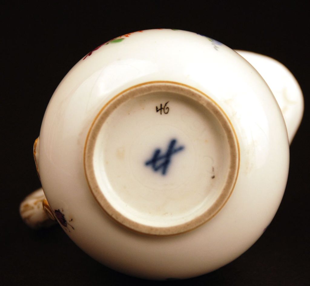 Vintage Miniature Porcelain Meissen Hand Painted Pitcher Vintage Miniature Porcelain Meissen Hand Painted Pitcher