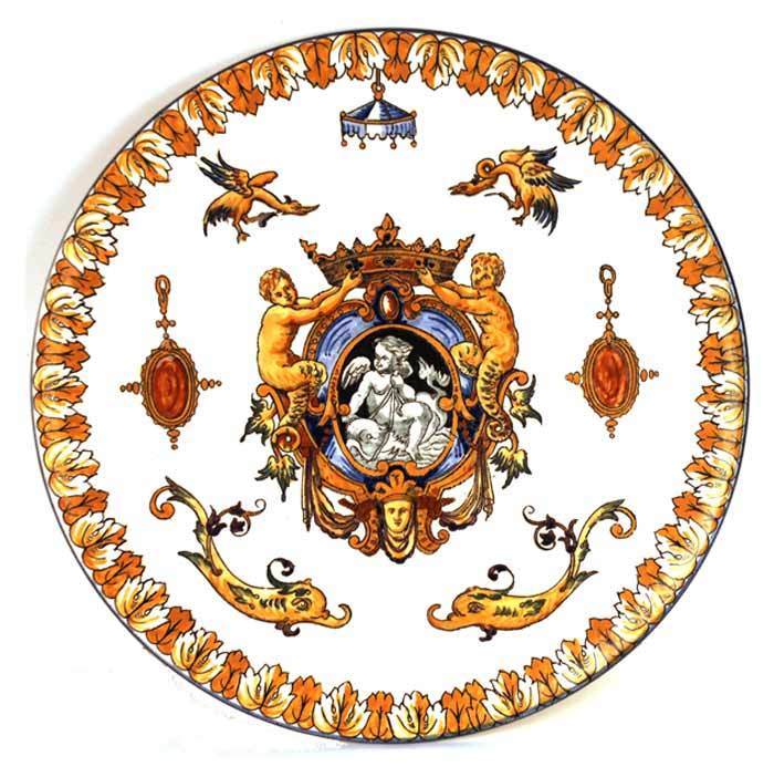 Antique Nineteenth Century French Faience Serving Plate (Gien mark) Antique Nineteenth Century French Faience Serving Plate (Gien mark)