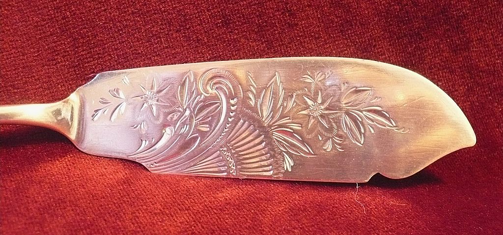 Antique American Sterling Silver Gorham & Co Master Butter Knife - 1852-65 Antique American Sterling Silver Gorham & Co Master Butter Knife - 1852-65