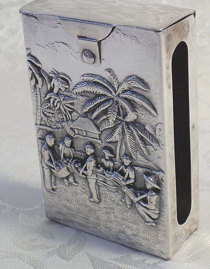 Ornate Danish Silver Cigarette Case from 1958 Ornate Danish Silver Cigarette Case from 1958