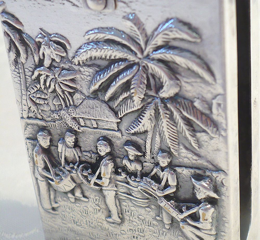 Ornate Danish Silver Cigarette Case from 1958 Ornate Danish Silver Cigarette Case from 1958